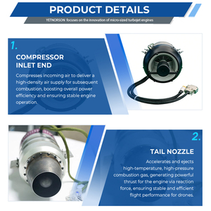 Motor turbojet de alta altitud para inspección aérea 40kg 60kg 80kg 100kg 120kg 130kg 150kg, motor turbojet de bajo mantenimiento - Product Image 2