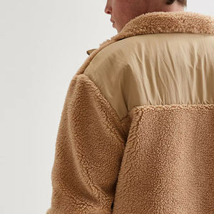 Veste en polaire sherpa pour homme, sur mesure, avec col montant, tissu en toile, écologique, vente en gros - Product Image 5