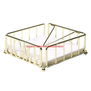 Wholesale Modern Decorative Wooden <b>Napkin</b> Holder With Gold Metal For Kitchen And Dining Table Elegant Style Tissue <b>Dispenser</b> - Product Image 6