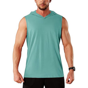High Quality Custom Men's Sleeveless Gym Hoodie Performance Comfort Muscle Sport Tank Top Custom High Quality Plain Mens - Product Image 1