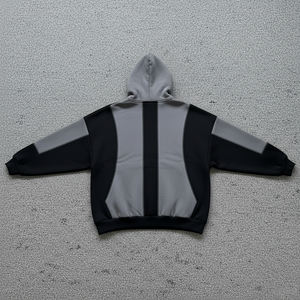 เสื้อฮู้ดผู้หญิงสไตล์สตรีทแวร์ผ้าฝ้าย 100% แบบ OEM/ODM ผลิตตามสั่ง ตัดเย็บแผ่นผ้าต่างสี ตัดต่อสี พร้อมสกรีนโลโก้ตามแบบ ฮิปฮอป - Product Image 4