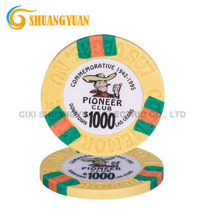 Customisable 14gm Casino-Quality Clay Poker <b>Chip</b> with Unique Colour and Logo Inlay for Your <b>Tray</b> - Product Image 4