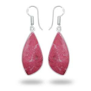 High Quality Natural Silver Thulite Gemstone Cute Minimalist Charm Earrings Setting Trendy Fine Dangle Jewelry Party <b>Gift</b> - Product Image 5