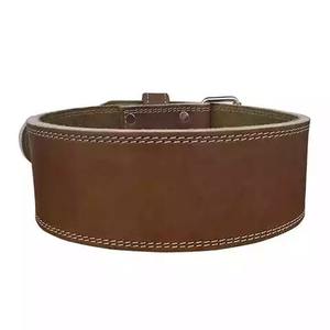 Ceinture de gymnastique de haute qualité Logo personnalisé soutien dorsal ceinture d'haltérophilie en cuir véritable ceintures de gymnastique de musculation d'haltérophilie - Product Image 3