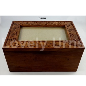 Hand Carving Wood <b>Pet</b> Cremation Memorial <b>Urn</b> for <b>Pet</b> Ashes - Product Image 1