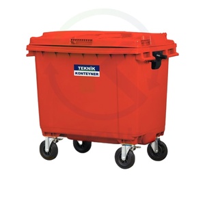 Turkish Manufacturer High Quality Luxury Best Product 660 LT Plastic Waste Container Color Red - Product Image 1