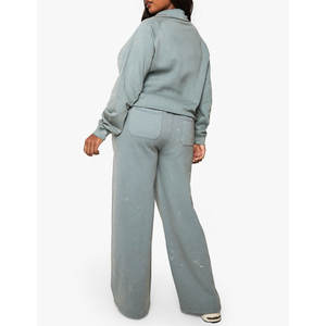 Pantalons de survêtement évasés pour femmes en gros, pantalons décontractés à jambes larges et amples, style streetwear coupe-vent - Product Image 3