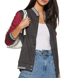 Chaqueta Letterman de Color Sólido para Mujer, Ropa de Invierno Transpirable, Acabado de Alta Calidad, Resistente - Product Image 4