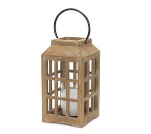 Cage en forme de métal mangue en bois haute qualité verre cylindre bougie lanterne mariage utilisé dessus de table - Product Image 2