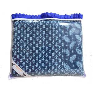 Mango Gifts Indigo Color Hand Block Printed <b>Kantha</b> Quilt <b>Throw</b> Summer Cotton Bedspread Queen Size Patchwork for Home Use - Product Image 3