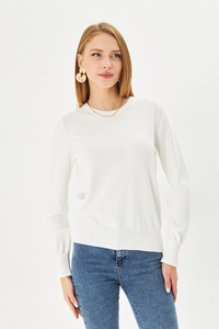 Suéter de cuello redondo para mujer Old Money, Jersey de punto para otoño e invierno, patrón transpirable e informal decorado - Product Image 2