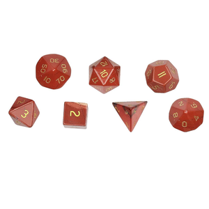 Dés en pierre de haute qualité, jaspe rouge, cristal naturel, pierres précieuses de guérison reiki, pierres gravées, ensemble de dés personnalisés, cristal viking - Product Image 6