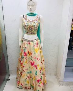 Lehenga choli ชุดปาร์ตี้พิมพ์ลายดิจิทัลสำหรับผู้ใหญ่ - Product Image 5