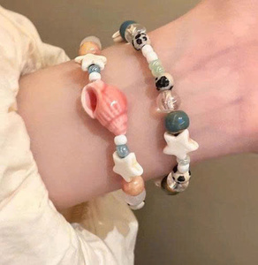 Bracelet en coquillages du Vietnam, fait main, bijoux en coquillages naturels, mode plage d'été, cadeau - Product Image 1