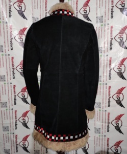 topshopย้อนยุคอัฟกานิสถานpenny laneเสื้อ70sหนังนิ่มยาวเสื้อtrim outerwearหนังนิ่มTrench Coatขนสัตว์Fauxจริงหนังนิ่มหนัง - Product Image 5