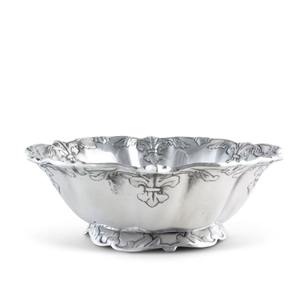Top trending <b>metal</b> serving bowl with floral engraving adapts effortlessly to modern, traditional, or minimalist table settings - Product Image 6