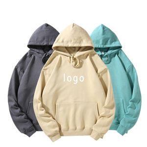 Sudadera con capucha lisa de algodón 100% Unisex, conjunto de sudaderas con logotipo personalizado barato de alta calidad, ropa de lana de gran tamaño para hombres y mujeres para el invierno - Product Image 1