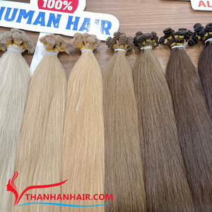 Vente en gros extensions de cheveux humains vierges naturels attachés à la main Remy kératine vrais cheveux russes style vague naturelle - Product Image 5