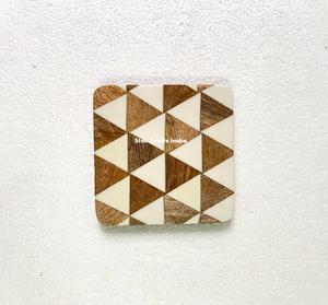 Multi cut pcs Sous-verres Bois Résine Tapis Round Home Hotel naturel rond résine époxy acacia accessoires de cuisine - Product Image 6