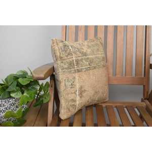 Beige Wool Kantha Patchwork <b>Pillow</b> 14x14 Inch Luxury Vintage Embroidered Fluffy Rustic <b>Throw</b> <b>Pillow</b> for Floor Use - Product Image 2