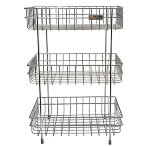 Nouveau panier en fil de fer métallique de qualité avec 3 niveaux, finition noire, forme ronde, pour table, salon, paniers de rangement - Product Image 3