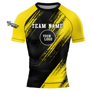 Conception personnalisée Compression Shirt à manches courtes Enfants Hommes Grappling No gi Mma Bjj Rash Guard Rashguard - Product Image 6