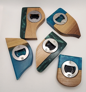 Ouvre-bouteille en résine de bois et en métal ménage personnalisé vente ronde personnalisée ouvre-bouteille de mariage personnalisé - Product Image 3