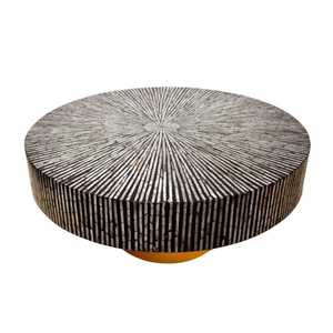 Mesa de centro con incrustaciones de hueso contemporáneo con diseño de nácar Muebles de centro de mesa con estilo para decoración de hogar y hotel de lujo - Product Image 6