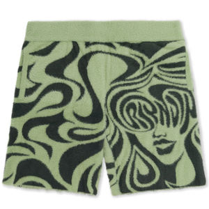 Hermosos pantalones cortos de mohair Fomo, sensación de peso pesado, suave, 3 bolsillos, gráfico bordado en el bolsillo trasero, pantalones cortos de mohair - Product Image 1