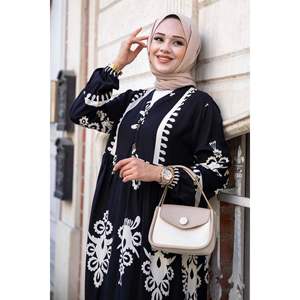 Irina <b>Viscose</b> <b>Hijab</b> Dress Black - Product Image 1