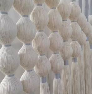 Tapisserie murale moderne en macramé tissée avec des symboles du zodiaque en forme de boule de tissu Aries, décoration de la maison, luxe - Product Image 1