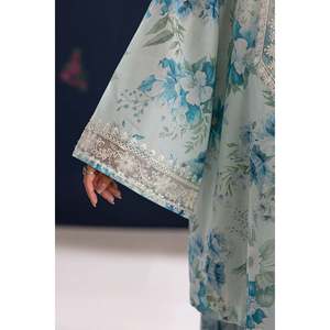 Printed Floral Breathable <b>3</b>-<b>Piece</b> 100% Cotton Lawn <b>Women's</b> <b>Suit</b> Set with Embroidery UF-4461 - Product Image 4