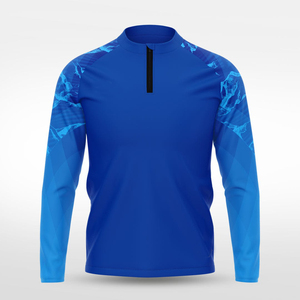 Chemises de sport légères à manches longues à fermeture éclair sur le devant pour hommes, imprimées et réversibles, respirantes et performantes pour l'entraînement et la course à pied - Product Image 1