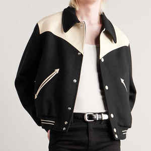 Chaquetas universitarias personalizadas OEM chaqueta de béisbol universitaria de talla grande transpirable en blanco al por mayor para hombre - Product Image 2