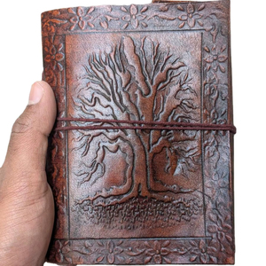 สมุดบันทึกหนังเทอร์ราคอตต้าทำมือสุดหรู ปกหนังแพะแกะ ปั๊มนูนลายด้วยมือ พิมพ์กราเวียร์ กระดาษฝ้ายรีไซเคิลบริสุทธิ์ - Product Image 1