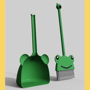Modern Eco-Friendly <b>Kids</b> Plastic Broom and Dustpan Set 2 in 1 Pretend Play Cleaning Toy Role Play Learning Gift - Product Image 2