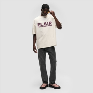 BOXY DISTRESSED HALF <b>WHITE</b> DROP SHOULDER T-<b>SHIRT</b> <b>FOR</b> <b>MEN</b> - Product Image 4