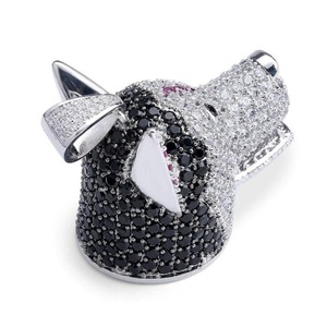 Collier pendentif hip-hop personnalisé en moissanite VVS sertie de diamants avec tête de loup en argent 925 plaqué or au prix le plus bas - Product Image 2