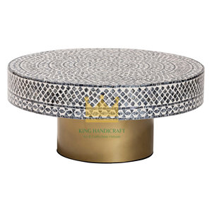 โต๊ะกาแฟเปลือกหอยมุกสีดำและสีขาวเปลือกหอยทำด้วยมือเฟอร์นิเจอร์จากเวียดนาม - Product Image 4