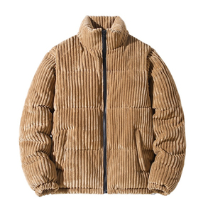 Blouson aviateur en toile marron taille personnalisée imperméable écologique hommes hiver chaud de haute qualité vente en gros - Product Image 1