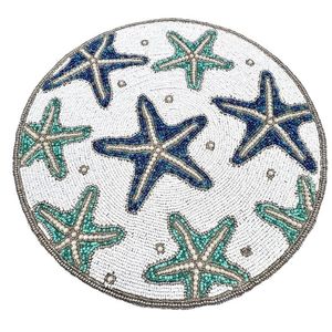 Manteles Bordados con Cuentas de Semillas Únicas, Arte Artesanal, Manteles Decorativos Hechos a Mano con Bordado de Cuentas de Semillas para la Mesa - Product Image 1
