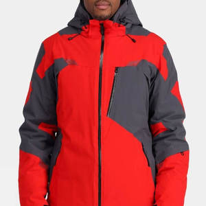 Chaqueta de esquí para exteriores de alta calidad con capucha, ecológica, impermeable, cortavientos, con cremallera desmontable y estampado de patchwork de alta calidad. - Product Image 4