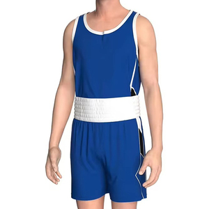 Ensembles d'uniformes de boxe unisexes pour adultes, tendance, séchage rapide, légers, respirants, de qualité supérieure, en Spandex/Polyester, avec logo numérique sur le devant - Product Image 4