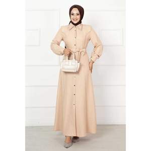 Robe à col chemise avec perles en pierre - Product Image 1