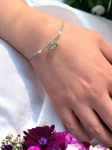 DAFNI – Bracelets en macramé faits main de style bohème variés avec perles œil porte-bonheur – Cadeaux promotionnels originaux - Product Image 5