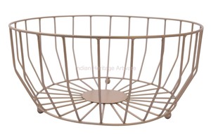 Handcrafted Black Wire <b>Wood</b> Fruit Serving <b>Basket</b> with Gold Iron Metal Multifunction for Snacks Chocolates Candies Breads Storage - Product Image 4