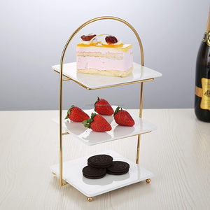 Fancy 3 Tier Cake Stand Postre Display o Fruit Stand con bandejas transparentes brillantes para bodas, cumpleaños y ocasiones - Product Image 1