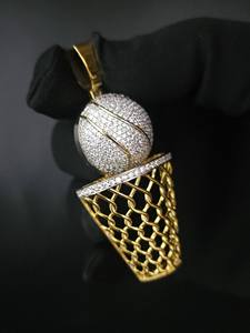 จี้รูปตะกร้าเงินสเตอร์ลิงปรับแต่งได้ปรับแต่ง925ได้พร้อมจี้เพชรโมอิสซาไนต์ชุบทองสำหรับเขาหรือเพื่อนๆ - Product Image 5