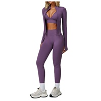 Mono deportivo de yoga sin costuras para mujer, talla grande, cuello redondo, efecto adelgazante en la cintura, secado rápido, largo completo, color liso