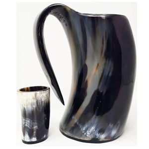 Customized Viking Drinking Horn Tankard Best Quality Carved Animal Style Polished Tea Decoration With Printed Logo - Product Image 1